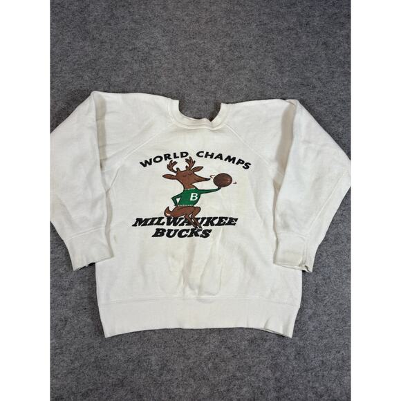 Vtg 60s Milwaukee Bucks World Champs Griebl #33 Bango Sweatshirt Youth S White - Picture 1 of 5